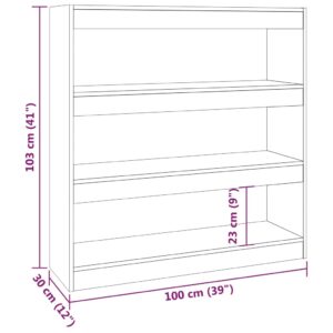 Βιβλιοθήκη/Διαχωριστικό Χώρου Μαύρο 100 x 30 x 103 εκ.