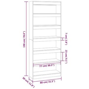 Βιβλιοθήκη/Διαχωρ. Χώρου Καπνιστή Δρυς 80x30x198 εκ Μοριοσανίδα