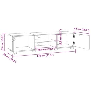 Έπιπλο Τηλεόρασης Μαύρο 140x40x35 εκ. Επεξεργασμένο Ξύλο