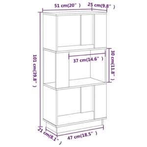 Βιβλιοθήκη/Διαχωριστικό Χώρου 51x25x101 εκ. Μασίφ Ξύλο Πεύκου