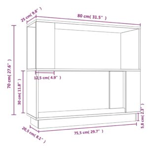 Βιβλιοθήκη/Διαχωριστικό Χώρου 80x25x70 εκ. Μασίφ Ξύλο Πεύκου