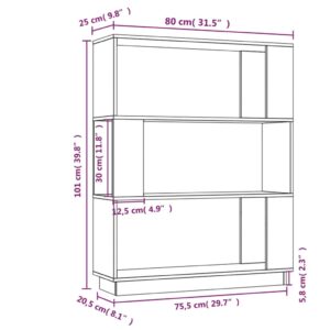 Βιβλιοθήκη/Διαχωριστικό Χώρου 80x25x101 εκ. Μασίφ Ξύλο Πεύκου