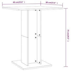 Τραπέζι Bistro Γκρι Sonoma 60x60x75 εκ. από Επεξεργασμένο Ξύλο