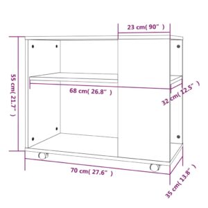 Τραπέζι Βοηθητικό Καπνιστή Δρυς 70x35x55 εκ. Επεξεργασμένο Ξύλο