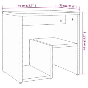 Κομοδίνα 2 τεμ. Γκρι Sonoma 40x30x40 εκ. από Επεξεργασμένο Ξύλο