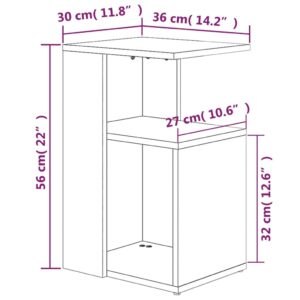 Τραπέζι Βοηθητικό Καπνιστή Δρυς 36x30x56 εκ. Επεξεργασμένο Ξύλο