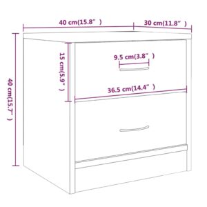 Κομοδίνο Γκρι Sonoma 40 x 30 x 40 εκ. από Επεξεργασμένο Ξύλο