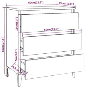 Συρταριέρα Καπνιστή Δρυς 60 x 35 x 69 εκ. Επεξεργασμένο Ξύλο