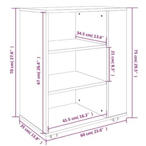 Ντουλάπι Με Ροδάκια Καφέ Δρυς 60 x 35 x 75 εκ. Επεξεργ. Ξύλο