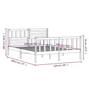 Πλαίσιο Κρεβατιού 120 x 190 εκ. από Μασίφ Ξύλο 4FT Small Double