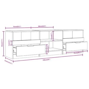 Έπιπλο Τηλεόρασης Γκρι Σκυροδέματος 150x33