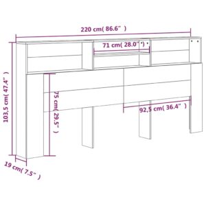 Κεφαλάρι Με Αποθηκευτικό Χώρο Καφέ Δρυς 220x19x103