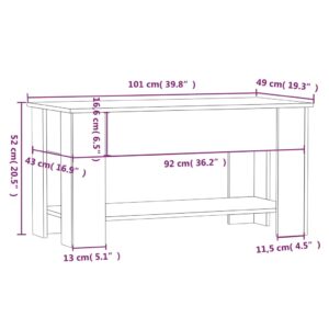 Τραπεζάκι Σαλονιού Μαύρο 102x49x42 εκ. από Επεξεργασμένο Ξύλο