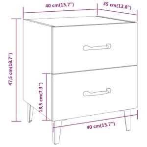 Κομοδίνο Γυαλιστερό Λευκό 40 x 35 x 47