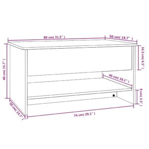 Τραπεζάκι Σαλονιού Καπνιστή Δρυς 80x50x40 εκ. Επεξεργασμ. Ξύλο