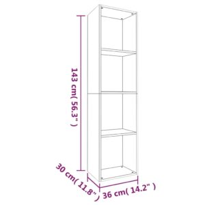 Βιβλιοθήκη/Έπιπλο Τηλεόρασης Καφέ Δρυς 36x30x143 εκ Επεξ. Ξύλο