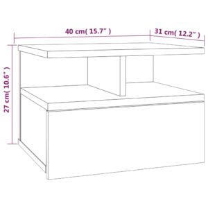 Κομοδίνο Κρεμαστό Γκρι Sonoma 40x31x27 εκ. Επεξεργασμένο Ξύλο