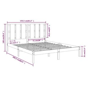 Πλαίσιο Κρεβατιού 150 x 200 εκ. από Μασίφ Ξύλο 5FT King Size