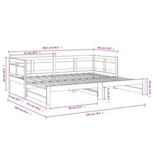 Καναπές Κρεβάτι Συρόμενος Μελί 2x(80x200) εκ. από Μασίφ Πεύκο