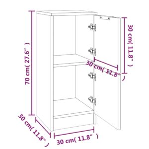 Ντουλάπια 2 τεμ. Γκρι Σκυροδέματος 30x30x70 εκ. Επεξεργ. Ξύλο