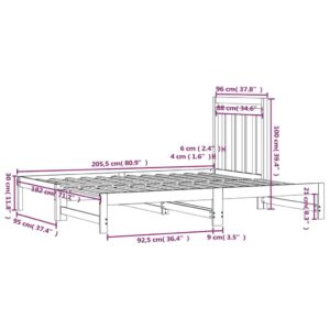 Καναπές Κρεβάτι Συρόμενος Μαύρος 2x(90x200) εκ. από Μασίφ Πεύκο