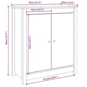 Ντουλάπια 2 τεμ. Μελί 70 x 35 x 80 εκ. από Μασίφ Ξύλο Πεύκου