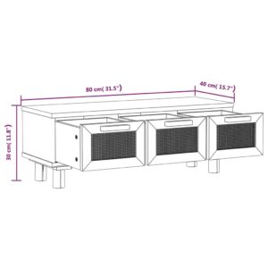 Τραπεζάκι Σαλονιού Λευκό 80x40x30 εκ. Επεξ. Ξύλο & Μασίφ Πεύκο