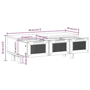 Τραπεζάκι Σαλονιού Λευκό 80x40x30 εκ. Επεξ. Ξύλο & Μασίφ Πεύκο