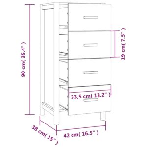 Συρταριέρα Λευκή 42 x 38 x 90 εκ. από Επεξεργασμένο Ξύλο