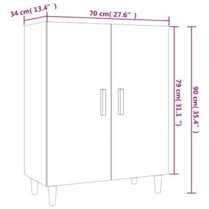 Ντουλάπι Καφέ δρυς 70x34x180 από Επεξεργασμένο Ξύλο