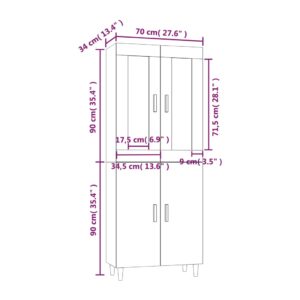 Ντουλάπι Καφέ δρυς 70x34x180 από Επεξεργασμένο Ξύλο