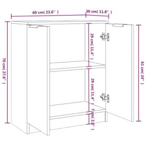 Ντουλάπια 2 τεμ. Καπνιστή δρυς 60x30x70 εκ. Επεξεργασμένο Ξύλο