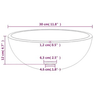 Νιπτήρας Λευκός 30x12 εκ. από Ψημένο Γυαλί