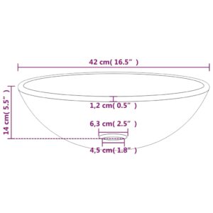 Νιπτήρας Μπλε 42 x 14 εκ. από Ψημένο Γυαλί