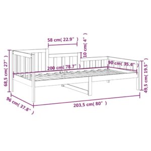 Καναπές Κρεβάτι Λευκός 90 x 200 εκ. από Μασίφ Ξύλο Πεύκου