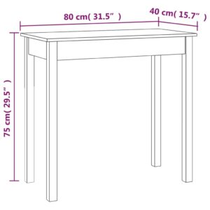 Τραπέζι Κονσόλα Λευκό 80x40x75 εκ. από Μασίφ Ξύλο Πεύκου