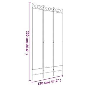 Διαχωριστικό Δωματίου με 3 Πάνελ Καφέ 120x220 εκ. από Ύφασμα