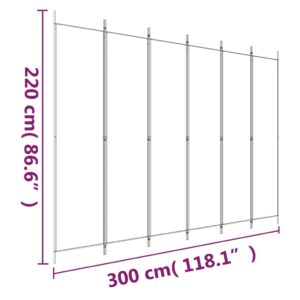 Διαχωριστικό Δωματίου με 6 Πάνελ Καφέ 300x220 εκ. από Ύφασμα