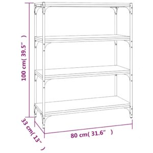 Βιβλιοθήκη Sonoma Δρυς 80x33x100 εκ. Επεξεργ. Ξύλο & Ατσάλι