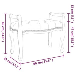 Πάγκος Σκούρο Γκρι 80 x 45 x 60 εκ. Υφασμάτινος