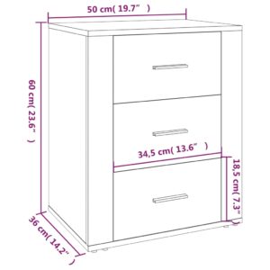 Κομοδίνο Γυαλ. Λευκό 50x36x60 εκ. από Επεξεργασμένο Ξύλο