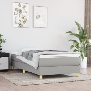 Πλαίσιο Κρεβατιού Boxspring Ανοιχτό Γκρι 90x200 εκ. Υφασμάτινο