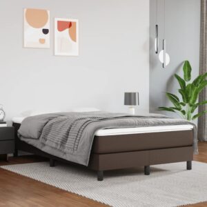 Πλαίσιο Κρεβατιού Boxspring Καφέ 120x200 εκ. Συνθετικό Δέρμα