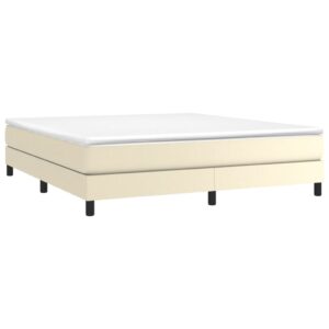 Πλαίσιο Κρεβατιού Boxspring Κρεμ 180x200 εκ. Συνθετικό Δέρμα