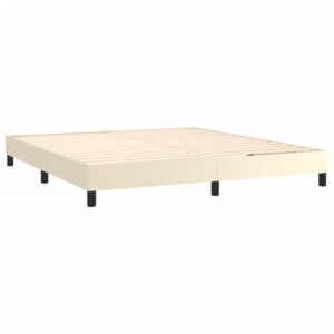 Πλαίσιο Κρεβατιού Boxspring Κρεμ 180x200 εκ. Συνθετικό Δέρμα