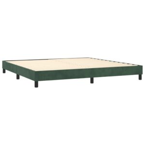 Πλαίσιο Κρεβατιού Boxspring Σκούρο Πράσινο 200x200 εκ Βελούδινο