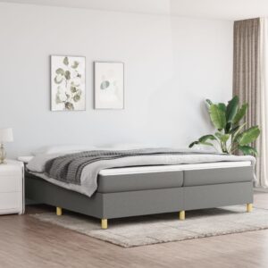 Πλαίσιο Κρεβατιού Boxspring Σκούρο Γκρι 200x200 εκ. Υφασμάτινο