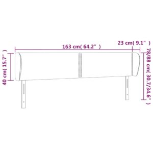 Κεφαλάρι με Πτερύγια Κρεμ 163x23x78/88 εκ. Υφασμάτινο