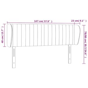 Κεφαλάρι με Πτερύγια Κρεμ 147 x 23 x 78/88 εκ. Υφασμάτινο