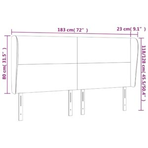 Κεφαλάρι με Πτερύγια Σκούρο Γκρι 183x23x118/128 εκ. Υφασμάτινο